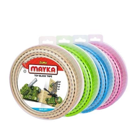 MAYKA Toy Block Tape (4-pack) - 4 stud, 6.5 ft,non-marking