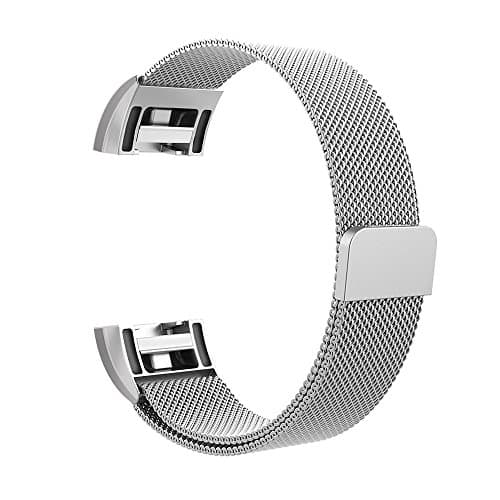 Fitbit Charge 2 Bands,PASAONE Milanese Loop Stainless Steel Replacement Metal Bands with Adjustable Magnet Lock