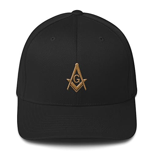Masonic Gears Flexfit Masonic Hat Old Gold Thread Mason L/XL