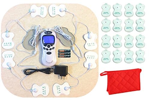TENS Unit Tens Massager Digital Therapy Acupuncture Pads Machine 2 outputs 8 pads Full Body, Extra 16 Pads, Travelling Bag