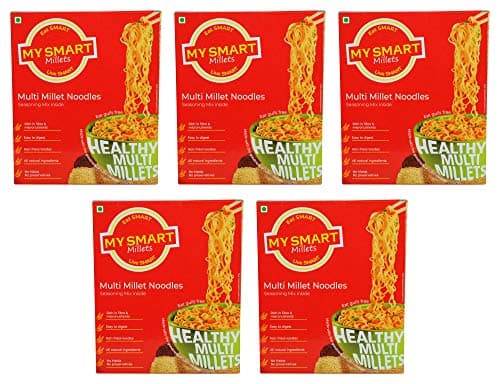 MY SMART MILLETS Multi-Millet Noodles, 75 Grams Each (Pack of 5) (No Maida, No Oil, No Preservatives)
