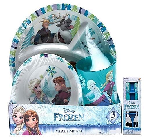 Frozen Plate, Bowl,Cup,Spoon and Fork Feeding Set 5 Pc