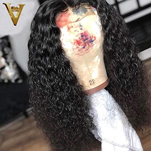 ALI V Lace Front Wig For Black Women Water Wave Pre Plucked Brazilian Human Hair Glueless Full Lace Human Hair Wigs with Baby Hair(16inch with 130% density)