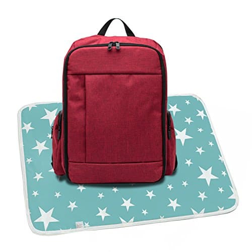 Backpack Diaper Bags With Diaper Changing Pad,Storller Straps and Luggage Tag for Girls and Boys- Red