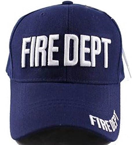 Fire Fighter Rescue Hat Baseball Cap Adjustable Embroidered 3D Black Navy