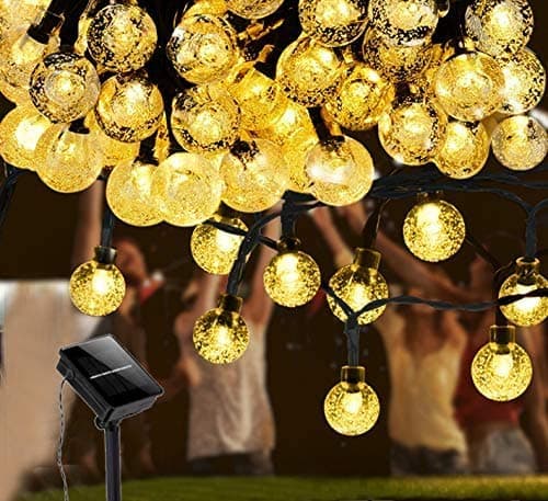 JOYWAY-Blue carbon Solar String Lights Outdoor, 200 LEDs Crystal Balls Waterproof Globe Solar Powered Fairy String Lights for Bedroom Garden Yard Home Patio Wedding Party Holiday Decoration