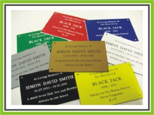 3 x 2.5" ENGRAVED EXTERIOR PLASTIC BENCH PET MEMORIAL PLAQUE SIGN BY ENGRAVING WORLD