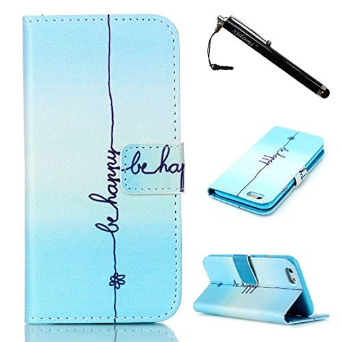 iPhone 6 Plus Case,iPhone 6s Plus Case, Art Leather Flip Wallet Protective Soft Skin Case Magnetic Clasp Dust plug Stylus for Apple iPhone 6 Plus iPhone 6S Plus (Built-in Credit Card/ID Card Slot)