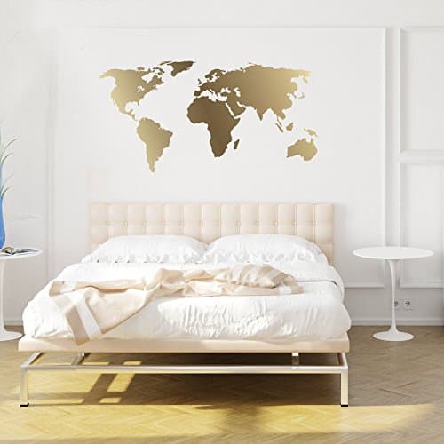 World Map Decal- Gold Kiss Cut World Decal by Chromantics