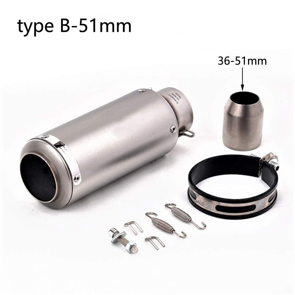 Universal Motorcycle For SC Racing Project Exhaust Escape Dirt Pit Bike Muffler Fit For K6 K7 R6 S1000RR CBR600RR CBR1000RR (Color : Type B 51mm)