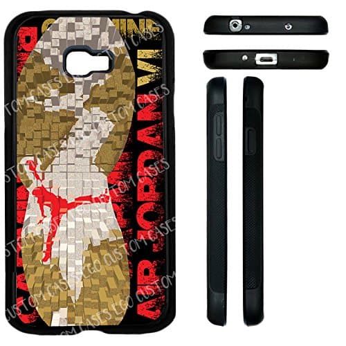 (Galaxy s6 VI) EGO CUSTOM CASES Tan, Red, and Black Carmine 6's Foot Print TPU Rubber Silicone Phone Case