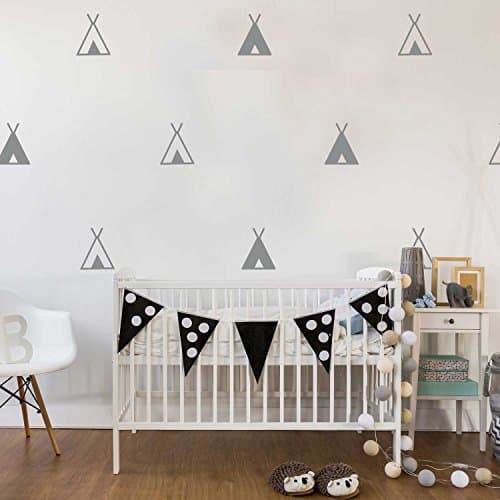 Tribal Tipi Decal Set - Kiss Cut Teepee Decal by Chromantics (Grey)