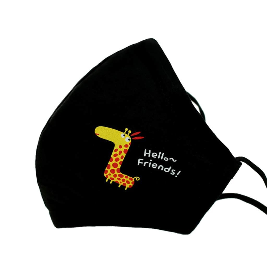 Losping Children's Dust Mask Kids PM2.5 Earloop Anti-Dust Mask With Filter Cotton Mouth Cartoon Bright Solid Color Cute Masks Age 2-15 Boy Girl Respirator (Black Fawn)