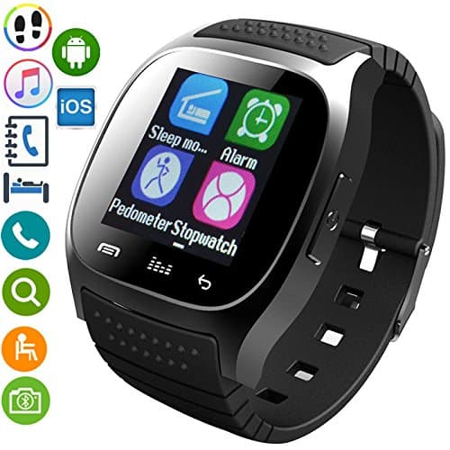 Smart Watch Bluetooth Smartwatch Touch Screen Anti-Lost Camera Remote Pedometer Fitness Tracker Wristwatch Phone Compatible with Android iOS System Samsung LG HTC iphone 8 7 6S