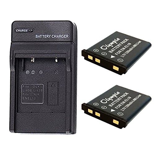 Olympus Stylus 770 SW Battery (2-Pack) & Charger Set for LI-42B, LI-40B Digital Camera Battery & Charger Kit (1200mAh, 3.7V, Li-Ion)