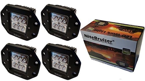 NiteBruiser ® 4 pcs 18W 3x3 Dually Flush Mount CREE LED Light Lamps Dually D2 Off 4x4 4wd Jeep Truck F150 Tacoma Bumper 3" Spot