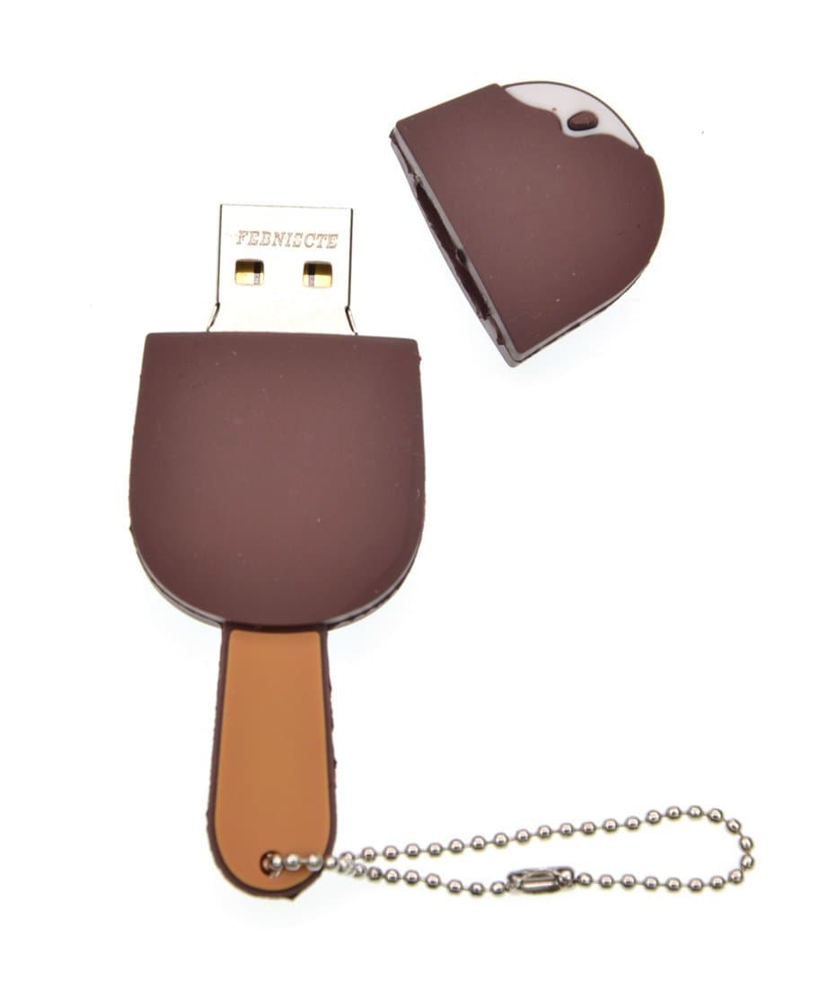 16GB USB 2.0 Memory Stick Flash Drive - Cute Chocolate Ice Cream 16 GB Pendrive Funny USB Stick - FEBNISCTE Lovely Thumb Drive for Data Storage Gift in Graduation/New Year