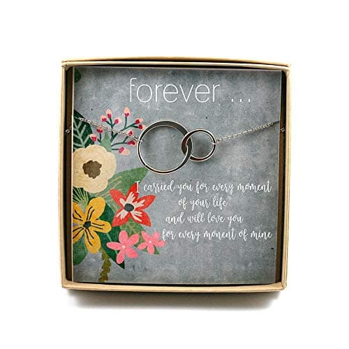 Miscarriage Keepsake • Miscarriage Necklace • Two Circle Necklace • Grief Loss Love • Miscarriage Card • Two Connecting Circles Forever (Finish is Rose-Gold)