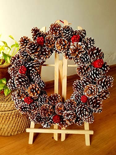 forestkraft Frosted Pine Cone Door Hanging (38 cm, Silver)