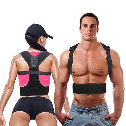 Posture Corrector for Women & Men Comfortable Upper Back Brace Clavicle Support Device for Thoracic kyphosis and Shoulder Waist Pain Relief (24"-47"Waist)