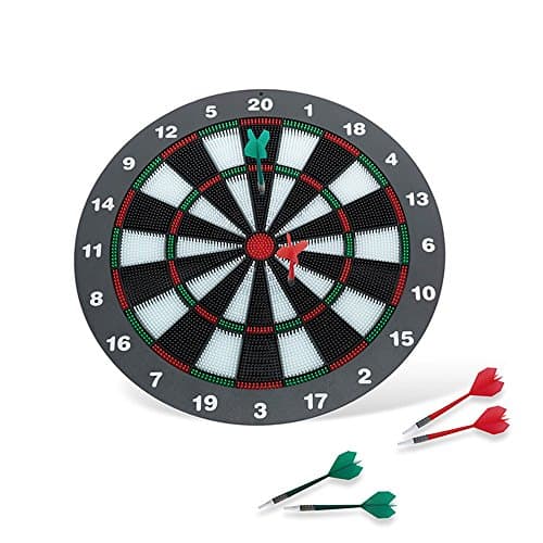 16 Inch Dartboard Dart Game Set with 6 Soft Rubber Tips Darts