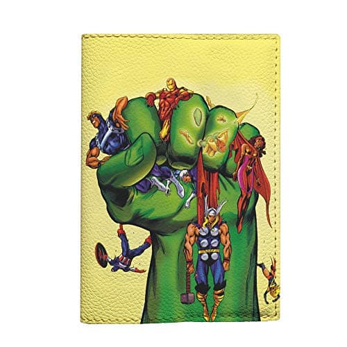 Marvel comics passport cover eco leather travel document holder vegan passport holder for mens and boys