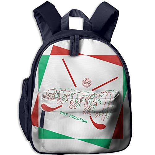 Stage Of Golf Evolution Funny Golf Parody Printed Kids Backpack School Backpack Children Backpacks Bags With Front Pockets