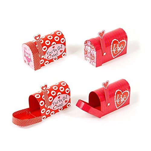 Valentines Mailbox with Front Opening and Swinging Arm, 2 designs assorted