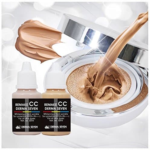 Derma Seven DIY Remake CC BB Cushion Foundation Refill (SPF50+ PA++) UV protection, Made in Korea 30g (#23 Natural Beige)