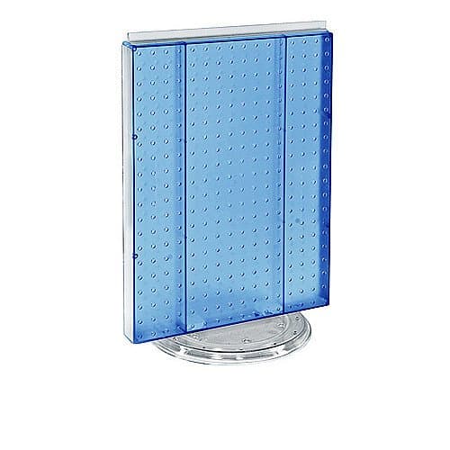 16" W X 20" H Blue Counter Top Rotating Pegboard Tower Display Unit