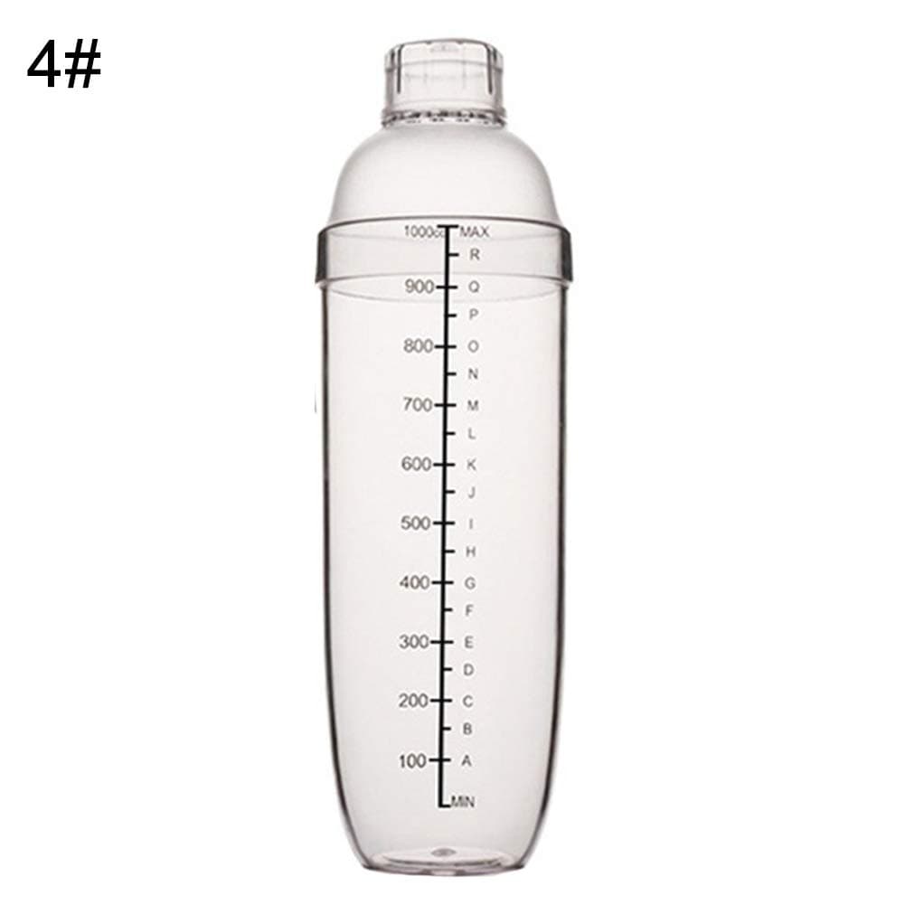 856store Transparent Cocktail Shaker Plastic Bar Tools Wine Drink Juice Milk Tea Mixer Jigger 1000ml