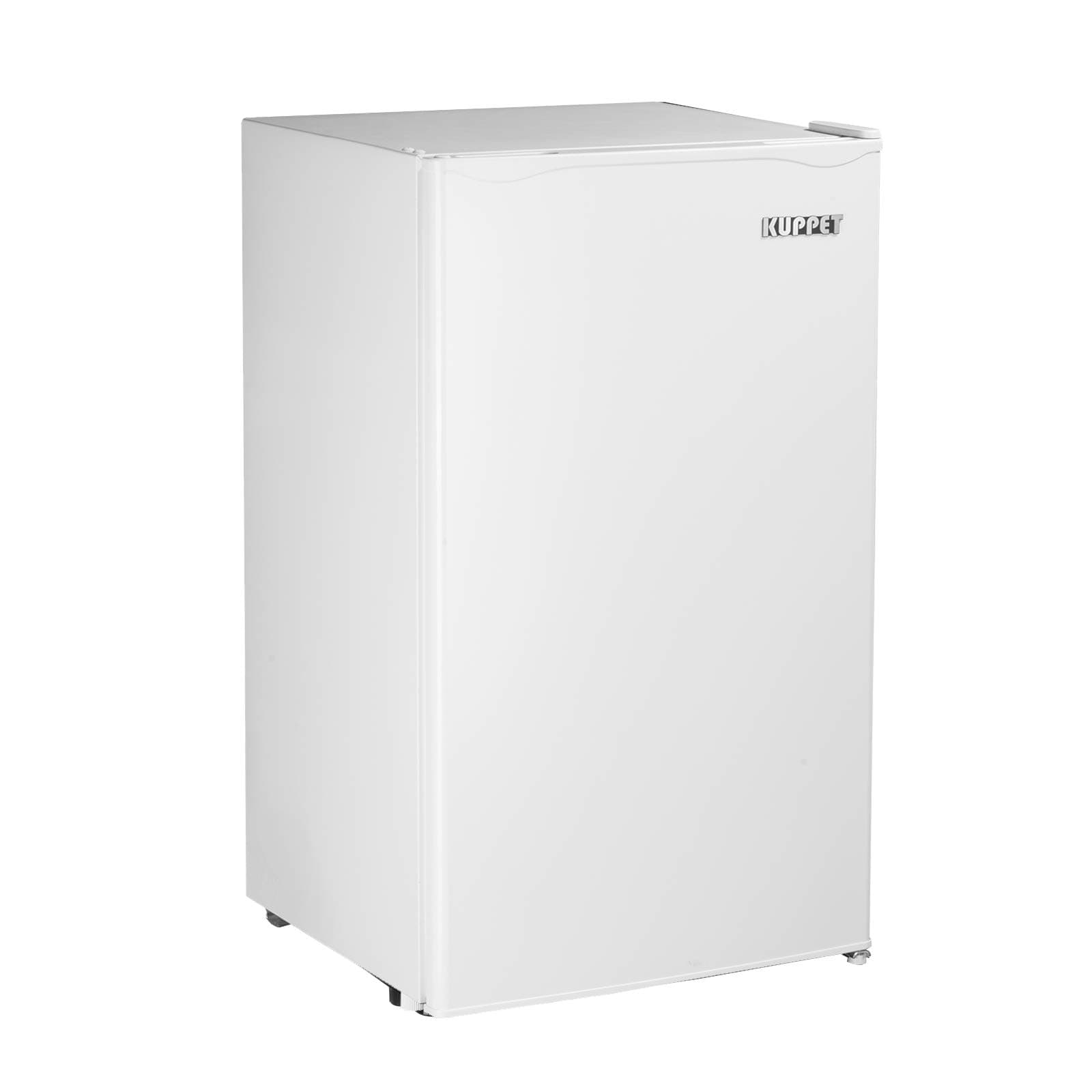 Kuppet Mini Fridge Compact Refrigerator for Dorm, Garage, Camper, Basement or Office, Single Door Mini Fridge, 3.2 Cu.Ft, White
