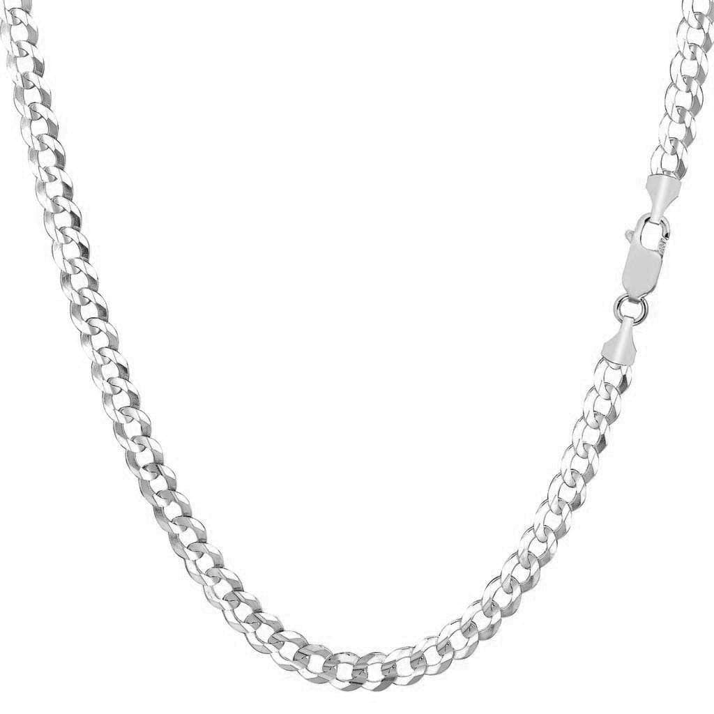 14K Solid Gold 3.8mm Cuban Curb Link Chain Necklace - Multiple Lengths And Colors Available