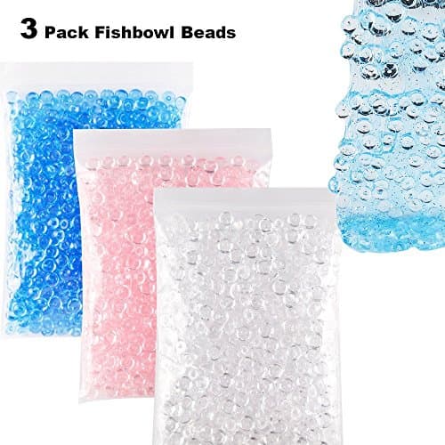 Vixker Fishbowl Beads for Slime 3 Pack Plastic Beautiful Color Vase Filler Beads for Homemade Slime,Fishbowl Beads for Slime DIY Craft
