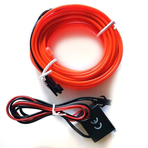 Inion® ☀ EL Ambient Lighting ☀ with 12 Volt Inverter/Adaptor Innovative Unique EL Strip Choice of Colours Light Strips Strip Tape Light Lighting for Modern Car Interior Lighting