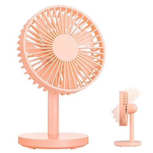 OURRY Desk FAN, Small Mini USB Table Desk Desktop Personal Fan, Quite Operation, 3 Speeds, High Compatibility, Cooling for Home, Office (Pink)