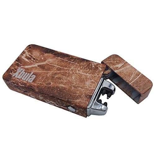 Xbula Double Arc USB Lighter Rechargeable Windproof Flameless Electronic Coil Premium Marble Stone Design+Gift Box (Gold Marble)