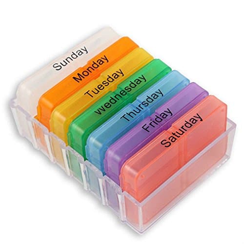 QMY 1 Set 7 Day Weekly Tablet Pill Medicine Boxes Storage Organizer Case