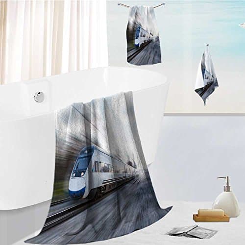 Beach Towels set high speed train 3D Printing For Both Adults And Kids