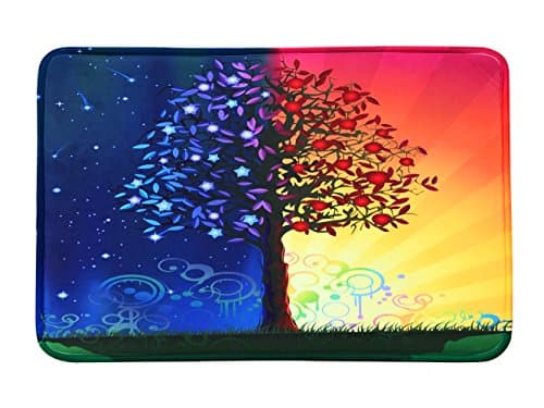 Life Tree 3D Printed Anti-slip Bath Rugs Anti-bacterial Soft Bathroom Mat Bathroom Carpet for Kids Safety with Memory Foam Fabric 15.7 x 23.6inches (#13)