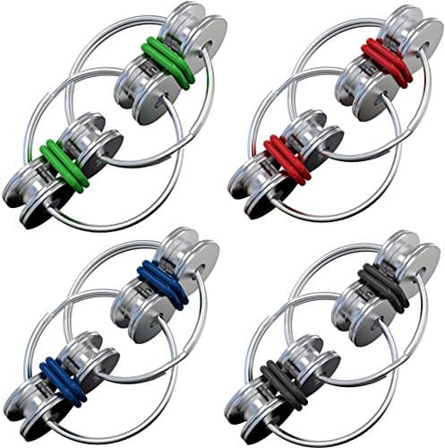 4-Pack - Fidget Chain Toy, ADD, ADHD, Autism, Stress Reliever, Classroom and Workplace, Anti Anxiety, Bike Chain Toy