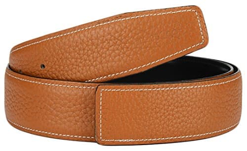 Mens Designer Reversible Leather Belt Strap No Buckle