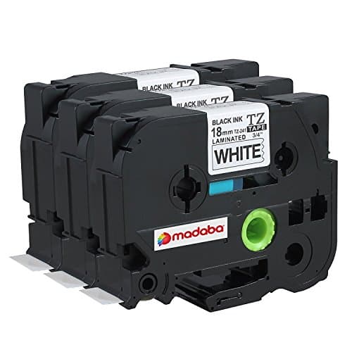 Madabcom 3 Pack compatible for Brother P-Touch TZ251 TZE251 TZ 251 TZE 251 Laminated Label Makers & Printers Tape Black on White , 1 Inch 24mm 26.2 Feet