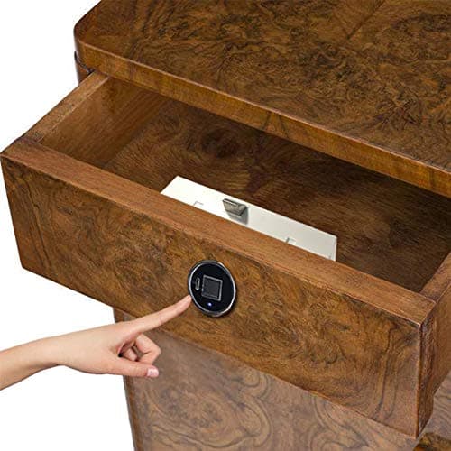 HFSECURITY Super Mini Fingerprint Lock for Drawer Cabinet Wardrobe Round Smart Electric Anti Theft Safe Security Fingerprint Door Lock