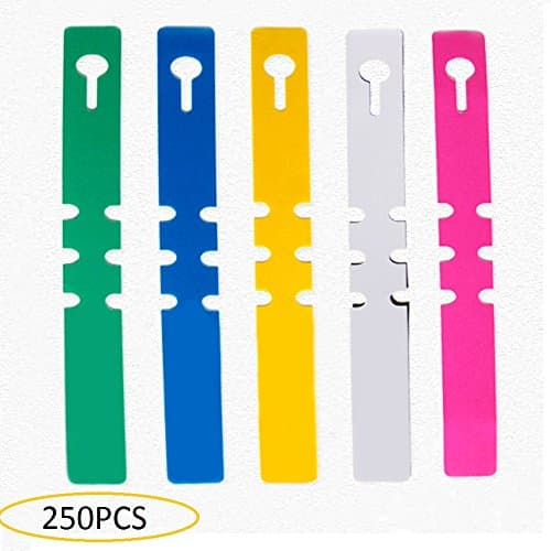 WERSHOW 250piecs 20x2cm Plastic Plant Strip-type with Unique Adjustable Buckle Tags Markers Nursery Garden Labels