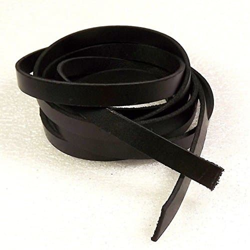 Black Genuine Leather Strap Thick (5-6 oz) Long 78" Wide 3/8" Leather Strip for DIY Arts & Craft Projects Clothing Jewelry