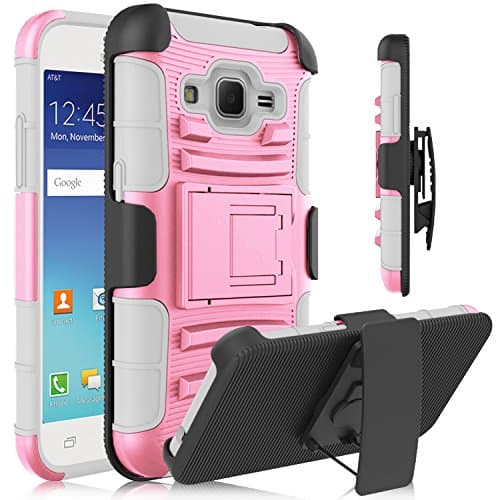 Galaxy Grand Prime Case, Heng Tech (TM) Heavy Duty Shockproof Durable Full Body Rugged Hybrid Case Cover with belt clip holster & Kickstand for Samsung Grand Prime / Go Prime