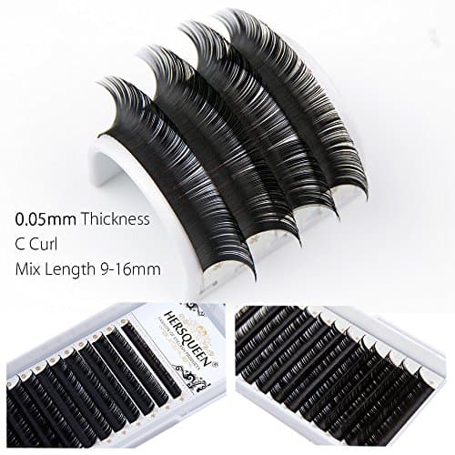 Mega Volume Mix Length Salon Tray .05 C Curl D Curl Russian Volume Lash Tray Individual Eyelashes Extensions False Eyelashes Faux Mink Silk Lash Semi Permanent Natural J B Curl