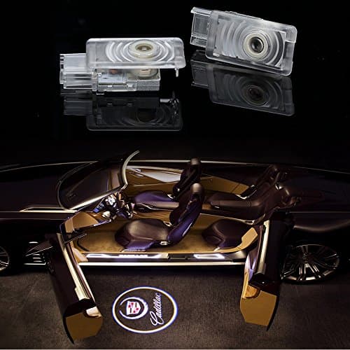 HN-2pcs Car door Led Light HD Shadow Light Logo for CADILLAC - No Drilling Required (CADILLAC)