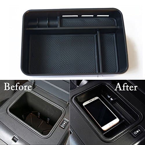 Odster Car Console Armrest Storage Box Console Bin Glove Tray Case Car Interior Accessories Fit for Nissan Patrol 2011-2018
